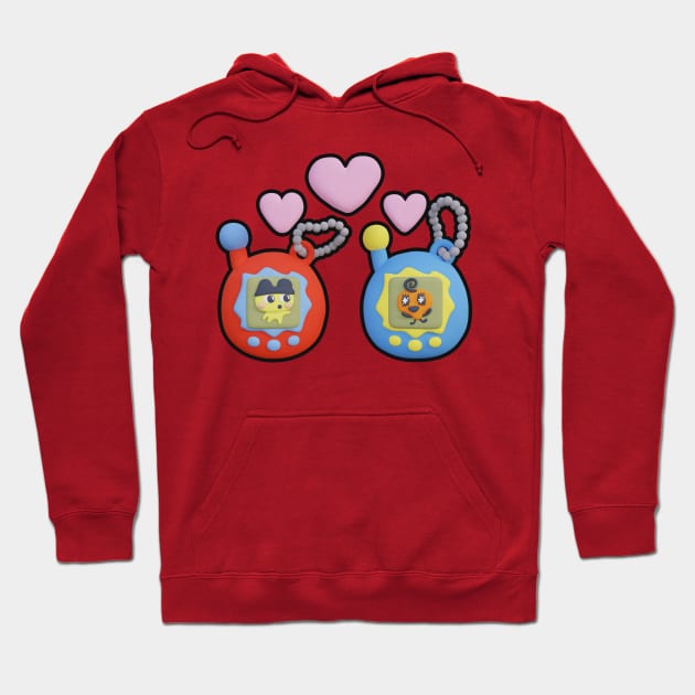tamagotchi lovers OUTLINED Hoodie by vxcl